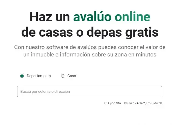 Ejemplo avalúo de casa