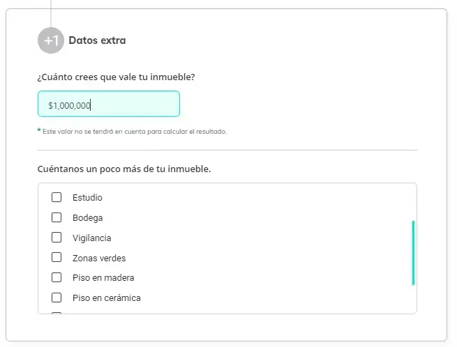 Ejemplo avalúo de casa